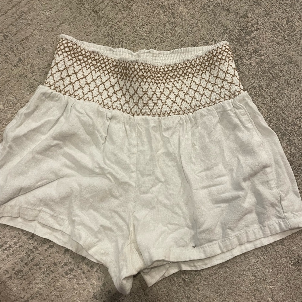 White and Brown Women's Shorts